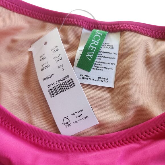 J.Crew Heritage 1989 High Leg Bikini Bottom Pink Size S Recycled Nylon Blend Swi - Picture 2 of 4